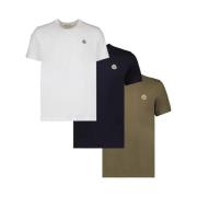 3 Pack T-shirt - Wit-Leger-Zwart Moncler , Multicolor , Heren