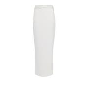 Lichtgewicht Crêpe Rok met Strikriem Elisabetta Franchi , White , Dame...