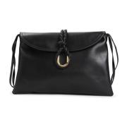 Zwart Messing Dubbele Flap Tas Bottega Veneta , Black , Dames