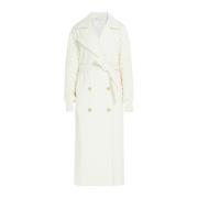 Trenchcoat met Palm Knit Mouwen Max Mara , White , Dames