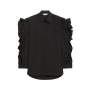 Pleiadi Shirt met Ruches Mouwen Max Mara , Black , Dames