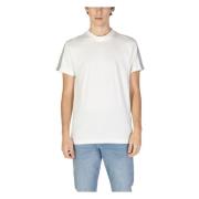 Beige Katoenen T-shirt, Korte Mouw Calvin Klein Jeans , White , Heren