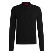 Zachte Laag Polo Pullover Stof Hugo Boss , Black , Heren