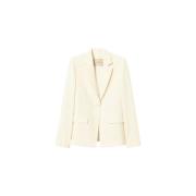 Vloeibare Crepe Blazer Vanille Twinset , Beige , Dames