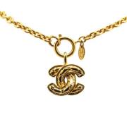 Pre-owned Metal necklaces Chanel Vintage , Yellow , Dames