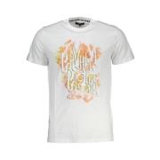 Print Logo Korte Mouw Katoenen T-Shirt Cavalli Class , White , Heren