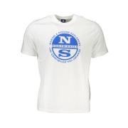 Katoen Logo Print Korte Mouw Tee North Sails , White , Heren