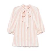 Witte Strik Voorkant Knoopshirt Zimmermann , Pink , Dames