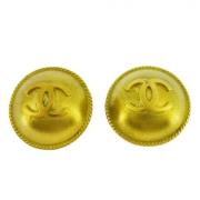 Pre-owned Metal earrings Chanel Vintage , Yellow , Dames