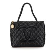 Pre-owned Leather totes Chanel Vintage , Black , Dames