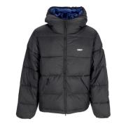 Zwarte Puffer Donsjas met Hoge Kraag Obey , Black , Heren