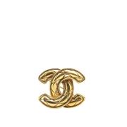 Pre-owned Metal brooches Chanel Vintage , Yellow , Dames