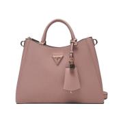 Roze Handtas met Gouden Details Guess , Pink , Dames