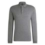 Elegant Longsleeve Polo Shirt Hugo Boss , Gray , Heren