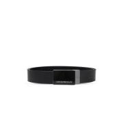 Leren riem Emporio Armani , Black , Heren