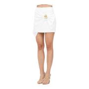 Ivoor Asymmetrische Gedrapeerde Rok Elisabetta Franchi , White , Dames