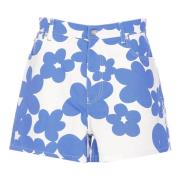 Shorts met bloemenmotief, voorzijde met knopen en rits Marni , Blue , ...