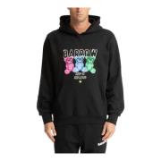 Sweatshirt met teddy-patroon en logozak Barrow , Black , Heren