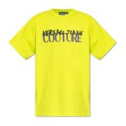 T-shirt met bedrukt logo Versace Jeans Couture , Yellow , Heren