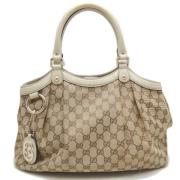 Pre-owned Canvas gucci-bags Gucci Vintage , Beige , Dames