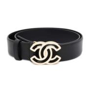 Pre-owned Leather belts Chanel Vintage , Black , Dames