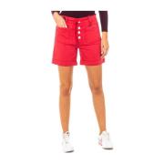 Rode Shorts met Verstelbare Tailleband en Originele Knopen La Martina ...