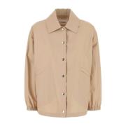 Stijlvol Beige Katoenen Jas Jil Sander , Beige , Dames