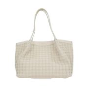 Geweven Beige Tote Tas met Gouden Hardware Serapian , Beige , Dames