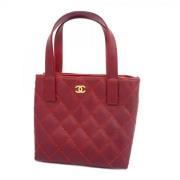 Pre-owned Leather handbags Chanel Vintage , Red , Dames