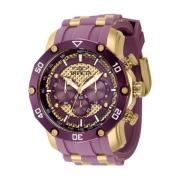 Pro Diver Kwarts Horloge Paarse Wijzerplaat Invicta Watches , Yellow ,...