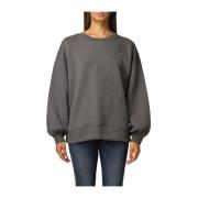 Oversized Logo Sweater met Ballonmouwen Emporio Armani , Gray , Dames