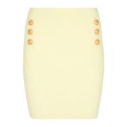 Korte double-breasted gebreide rok Balmain , Yellow , Dames