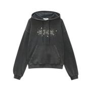 Hoodie met studs en oversized pasvorm Msgm , Gray , Dames