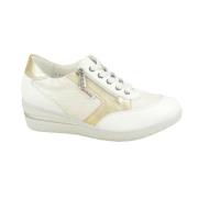 Gouden en witte stijlvolle sneakers Mephisto , White , Dames