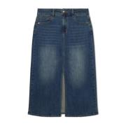 Minirok van denim met splitten Elena Mirò , Blue , Dames