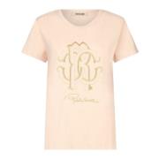 RC Monogram Glitter T-shirt Roberto Cavalli , Pink , Dames