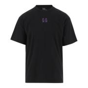 Logo Katoenen T-shirt Zwart Paars 44 Label Group , Black , Heren