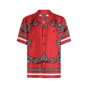 Rode gestreepte shirt met zak Dolce & Gabbana , Red , Heren