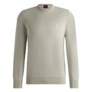 Zachte Gebreide Trui met Logopatch Hugo Boss , Beige , Heren