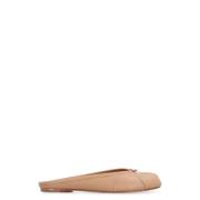 Leren Tabi Muiltjes met Cleft Toe Maison Margiela , Beige , Dames