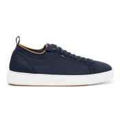 Stretch Gebreide Slip-On Sneaker Santoni , Blue , Heren