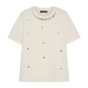 Geborduurd T-shirt Elena Mirò , White , Dames