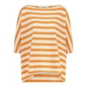 Gestreepte Trui Casual Boothals Stijl Liviana Conti , Orange , Dames