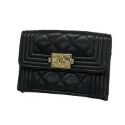 Pre-owned Leather wallets Chanel Vintage , Black , Dames