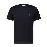 Logo T-shirt Klassieke Stijl Ami Paris , Black , Heren