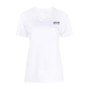 Wit Logo Print Korte Mouw T-shirt Golden Goose , White , Dames