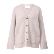 Kasjmier Oversized Vest met V-hals Lisa Yang , Beige , Dames