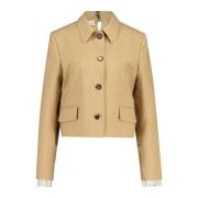 Elegant Crop Blazer Marni , Beige , Dames