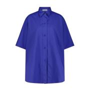 Oversized Korte Mouw Blouse Liviana Conti , Blue , Dames