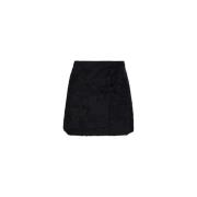 Zwarte Boucle Jacquard Mini Rok Ganni , Black , Dames